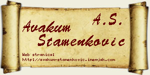 Avakum Stamenković vizit kartica